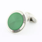 green enamel fluted 18ct white gold cufflinks