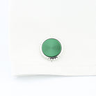cog vivid green 18ct white gold cufflinks - cuff