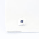 square with sapphire centre 18ct white gold cufflinks - cuff