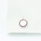 ruby circle mother of pearl 18ct white gold cufflinks - cuff