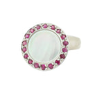 ruby circle mother of pearl 18ct white gold cufflinks - main
