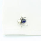 bee pearl and diamond 18ct white gold CUFFLINKS - cuff
