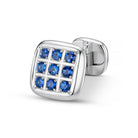sapphire studded quadrate 18ct white gold cufflinks - main