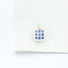 sapphire studded quadrate 18ct white gold cufflinks - cuff