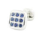 sapphire studded quadrate 18ct white gold cufflinks - main