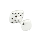 sapphire studded quadrate 18ct white gold cufflinks - rear