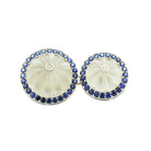 dome rock crystal diamonds and sapphires 18ct white gold cufflinks - main