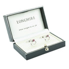circular snaffle ruby terminal 18k white gold cufflinks - boxed