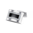 onyx diamond oblong 18ct white gold cuflinks - main