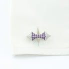 diabolo diamond and amethyst 18ct white gold cufflinks - cuff