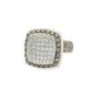 cognac and white diamond square 18ct white gold cufflinks - main