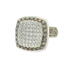 cognac and white diamond square 18ct white gold cufflinks - main