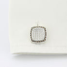 cognac and white diamond square 18ct white gold cufflinks - cuff