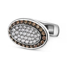 cognac and white diamond oval 18ct white gold cufflinks - main