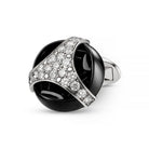 extravagant polished onyx diamond set 18ct white gold cufflinks - main