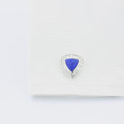 lapis lazuli diamond triangle 18ct white gold cufflinks - cuff