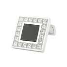 ONYX DIAMOND SQUARE 18ct WHITE GOLD CUFFLINKS - main