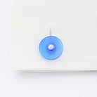 BLUE SPINEL DISC 18ct WHITE GOLD CUFFLINKS - cuff