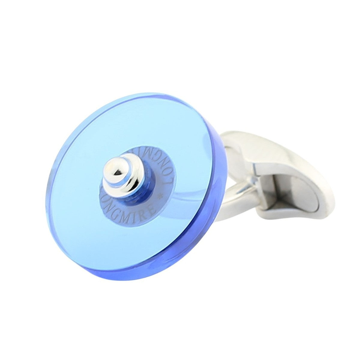 blue spinel DISC DRESS SET 18ct WHITE GOLD - cufflink