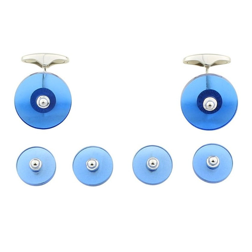 blue spinel DISC DRESS SET 18ct WHITE GOLD
