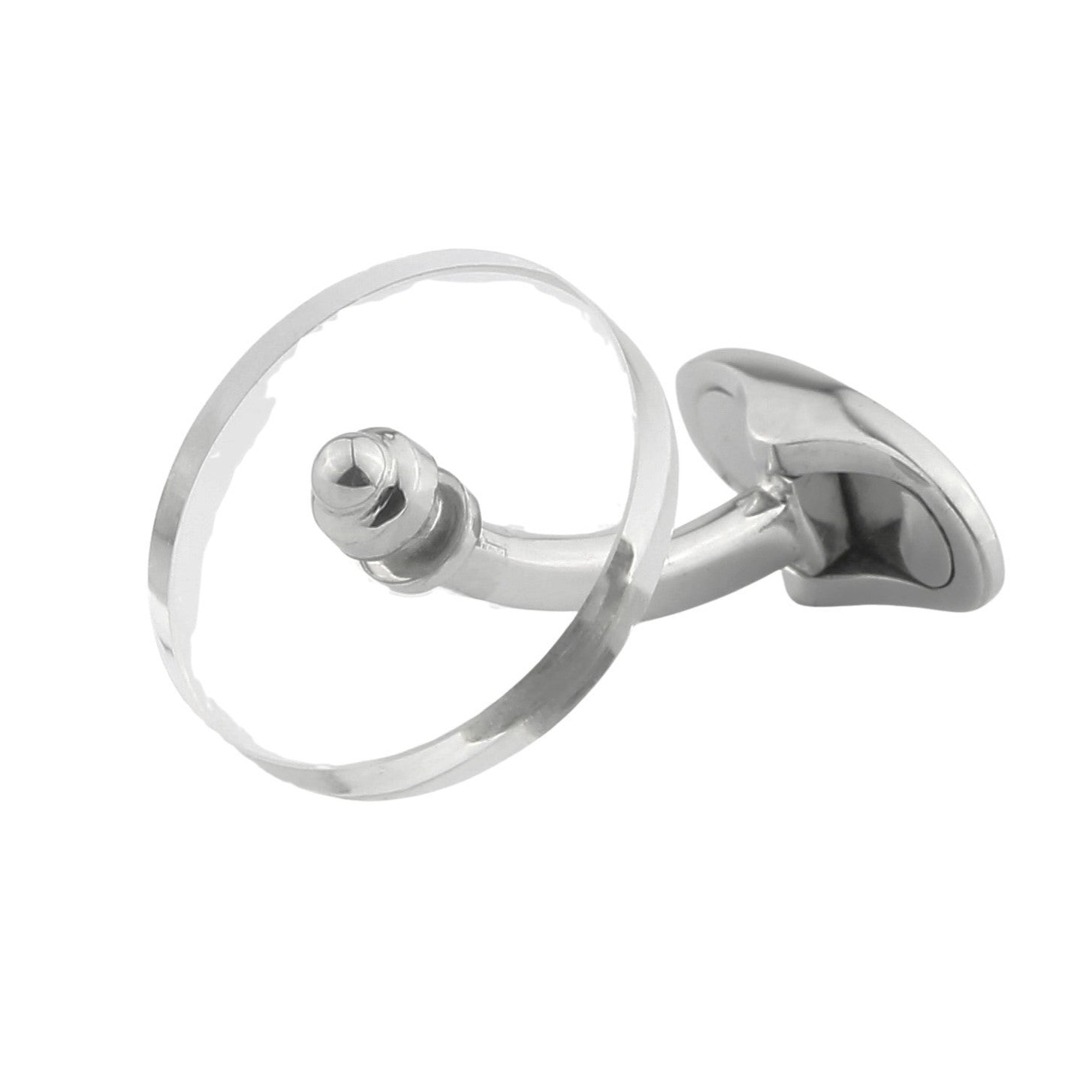 ROCK CRYSTAL DISC 18ct WHITE GOLD CUFFLINKS - main