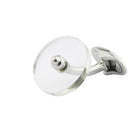 ROCK CRYSTAL DISC 18ct WHITE GOLD CUFFLINKS - main