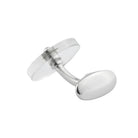 ROCK CRYSTAL DISC 18ct WHITE GOLD CUFFLINKS - rear