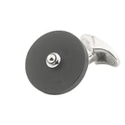 onyx disc 18ct white gold cufflinks 
