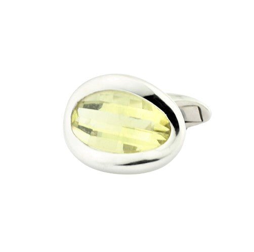 lemon quartz cufflinks in 18ct white gold