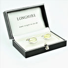 lemon quartz cufflinks in 18ct white gold - boxed