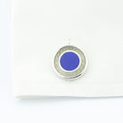 lapis lazuli and rock crystal 18ct white GOLD CUFFLINKS - cuff