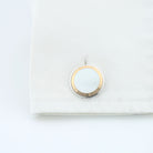 mother of pearl FLUTED 18ct WHITE GOLD CUFFLINKS -- cuff