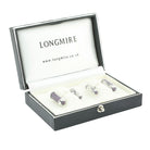 ridged column lavender jasper 18ct white gold cufflinks - boxed