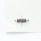 ridged column lavender jasper 18ct white gold cufflinks - cuff