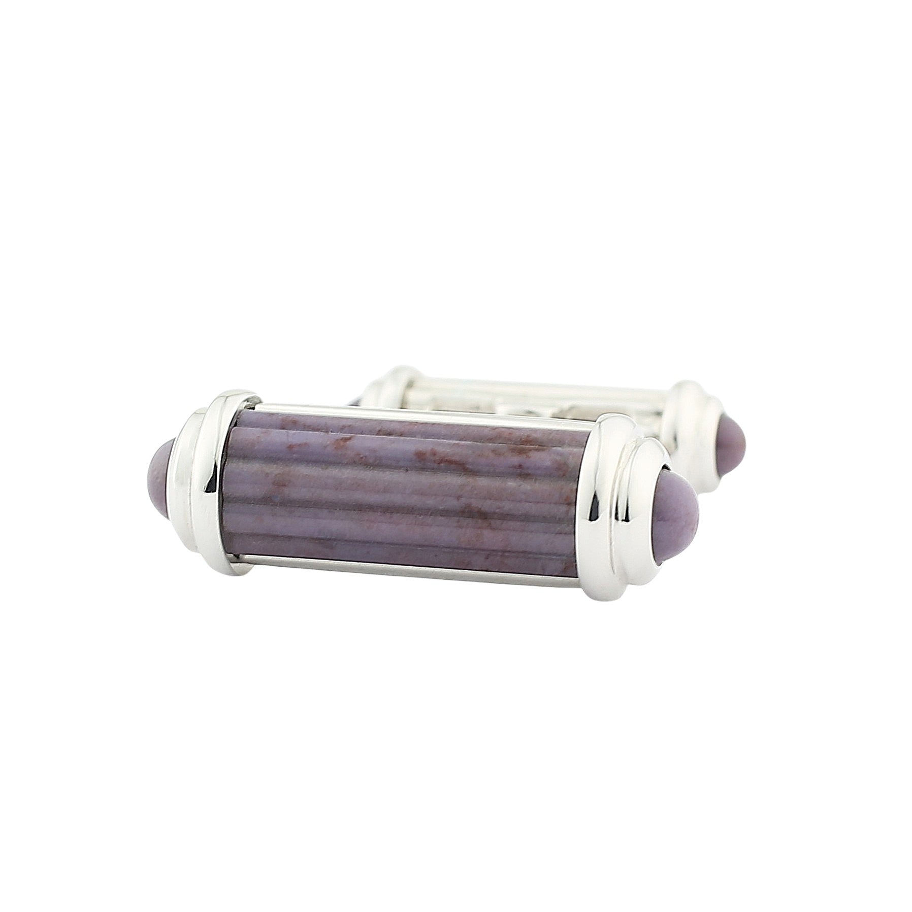 ridged column lavender jasper 18ct white gold cufflinks - main