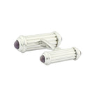 ridged column lavender jasper 18ct white gold cufflinks - rear