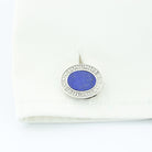 LONGMIRE lapis lazuli 18ct white GOLD CUFFLINKS - cuff