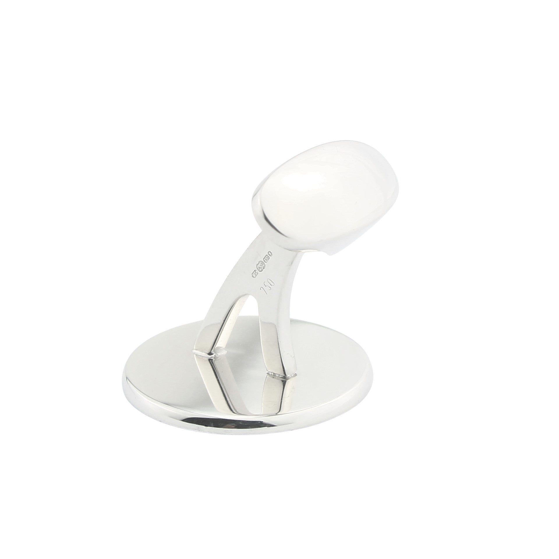 PALE BLUE TAHITIAN MOTHER OF PEARL 18ct WHITE GOLD CUFFLINKS - rear