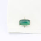 green tourmaline oblong 18ct white gold cufflinks - cuff