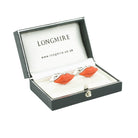 hot lips coral 18ct white gold cufflinks - boxed