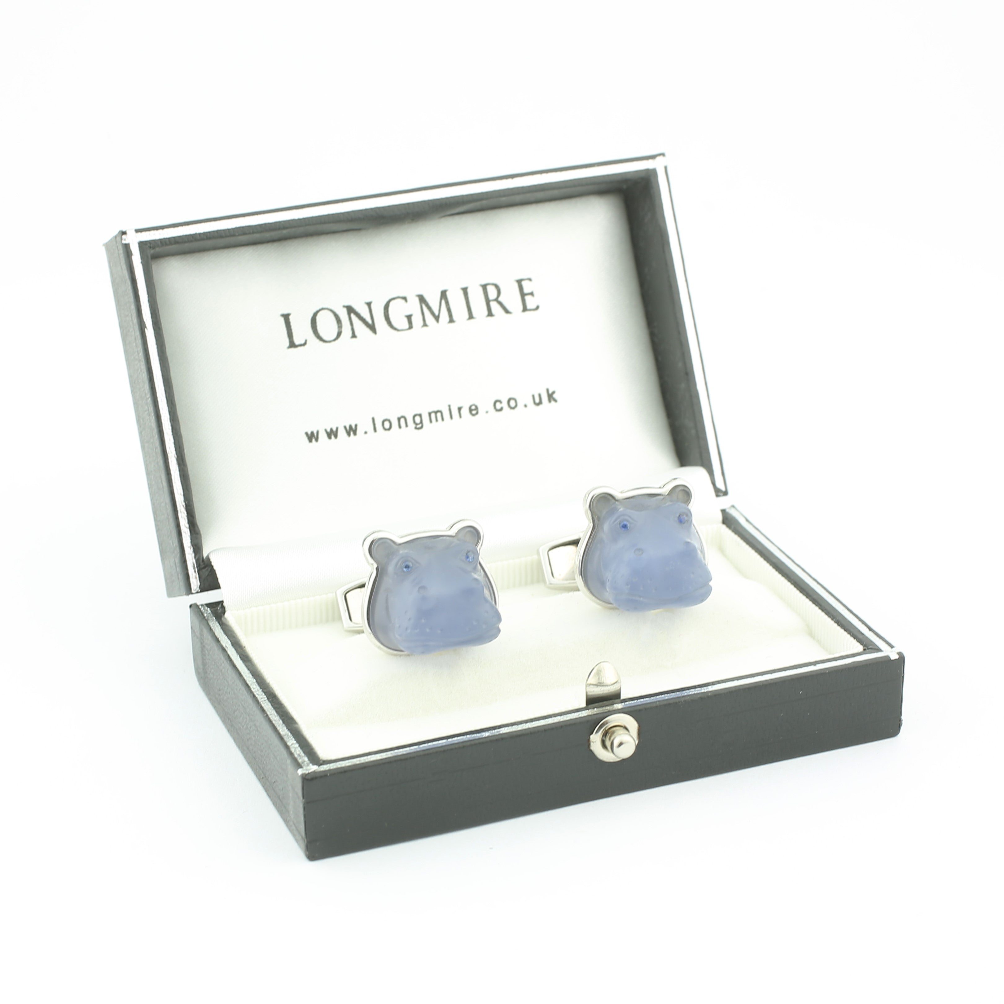 hippo cufflinks - boxed