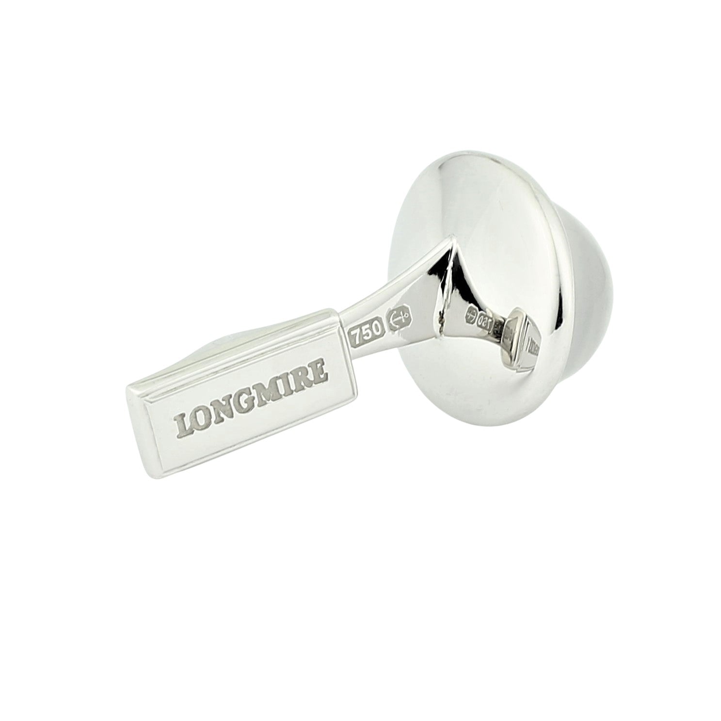 moonstone oval cabochons 18ct white gold cufflinks - rear