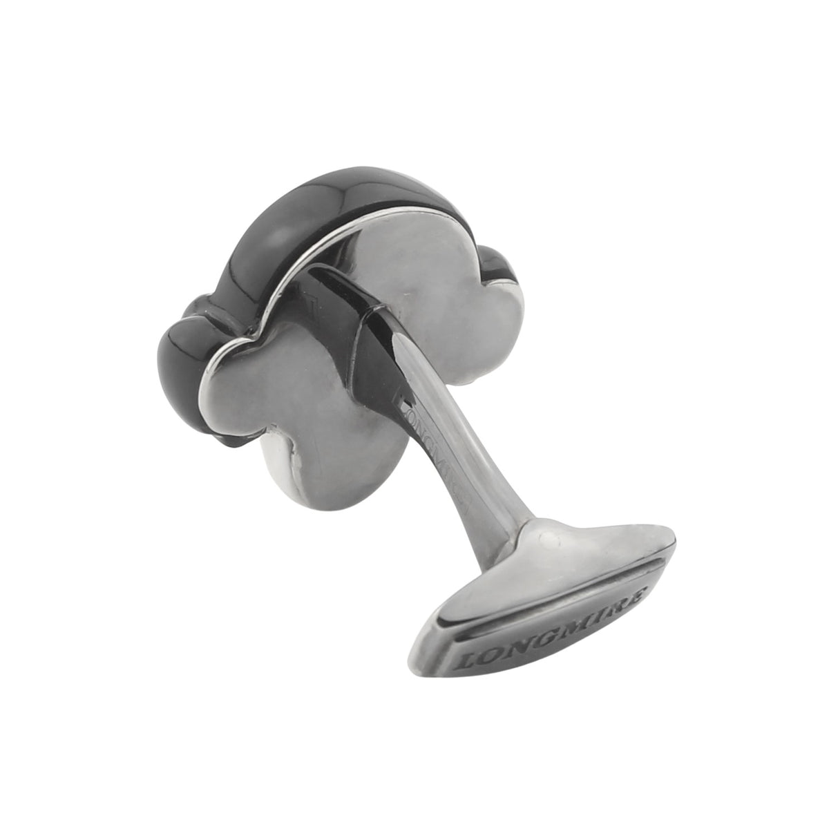 skull with headphones mammoth tusk and onyx 18ct white gold cufflinks - rear