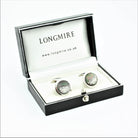 diamonds in the sky - tahiti mother of pearl - 18ct white gold cufflinks - boxed