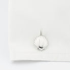 spirit of camino scallop shell 18ct white gold cufflinks - cuff