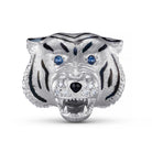 tiger head sapphire onyx diamond 18ct white gold cufflinks - main