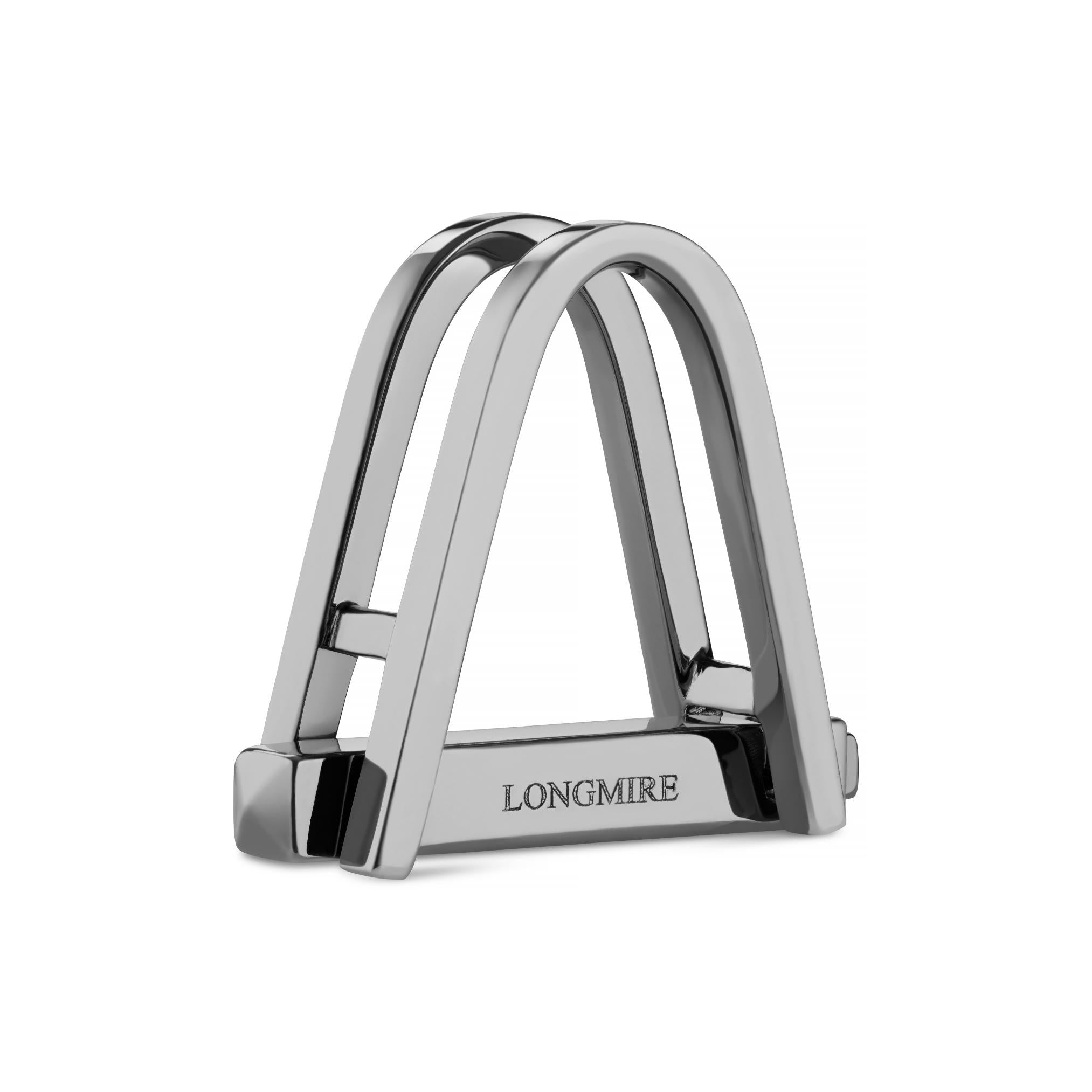 double stirrup black rhodium plated 18ct white gold cufflinks - main