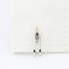 DOUBLE STIRRUP SAPPHIRE TERMINALS 18ct WHITE GOLD CUFFLINKS - cuff