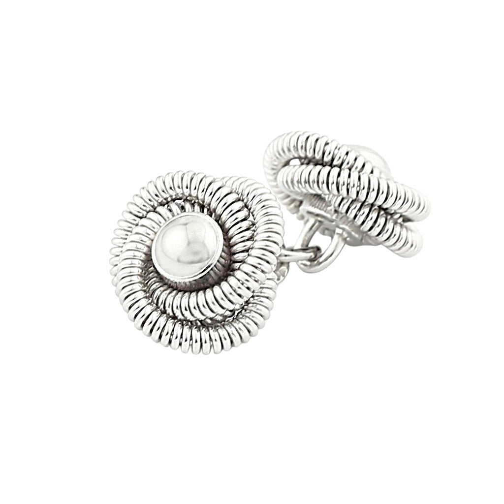coiled wire knot platinum cufflinks - main