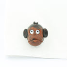 CHIMP WITH ROCK CRYSTAL AND MOTHER OF PEARL EYES 14ct GOLD CUFFLINKS - cuff
